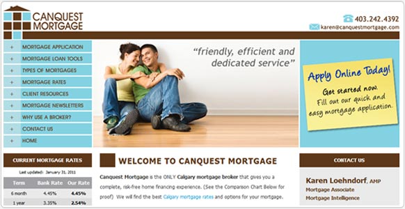 Mortgage Broker web design Canquest Mortgage Broker Calgary