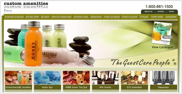 Custom Amenities website design Custom Amenities