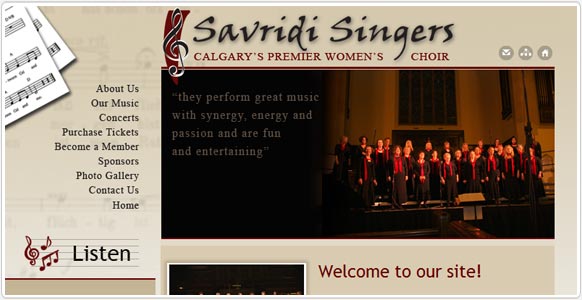 Savridi Singers Calgary web design Savridi Singers