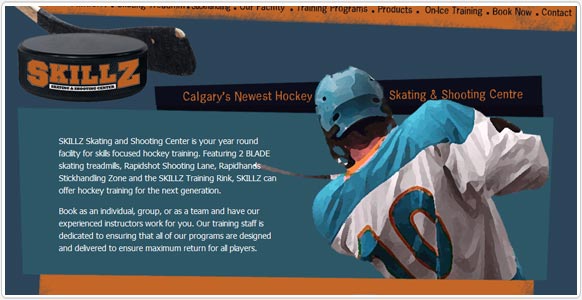 Hockey Skillz website design Hockey Skillz